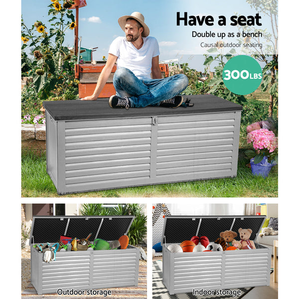 Storage Deck Boxes Gardeon Outdoor Storage Box Bench Seat 390L