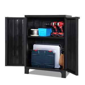 Cabinets & Cupboards Gardeon Outdoor Storage Cabinet Cupboard Lockable Garden Sheds Adjustable Black