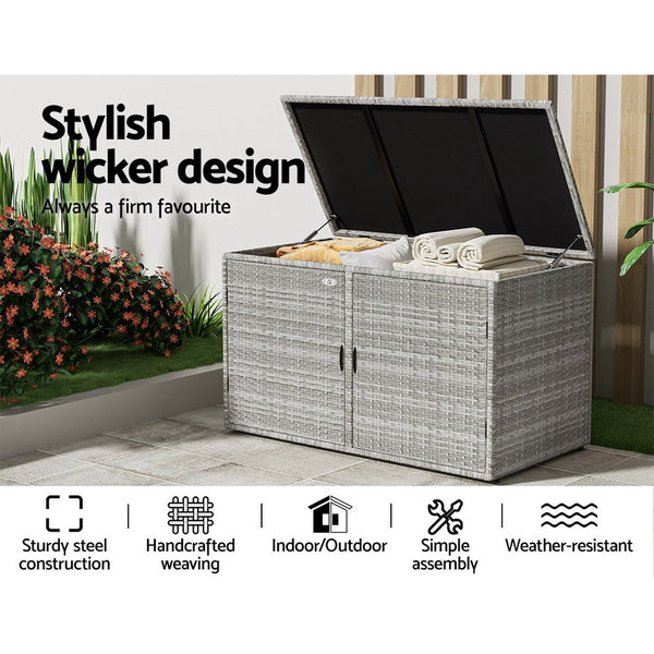 Storage Deck Boxes Gardeon Outdoor Storage Cabinet Box Deck Wicker Shelf Chest Garden Shed Tools