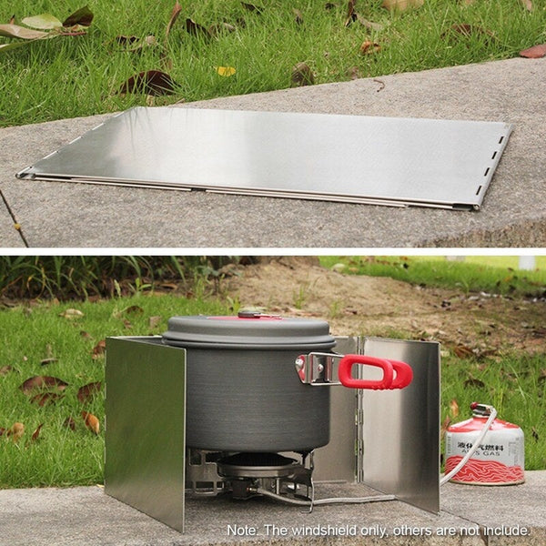 Outdoors Stove Windshield Camping Cooking Windscreen Silver