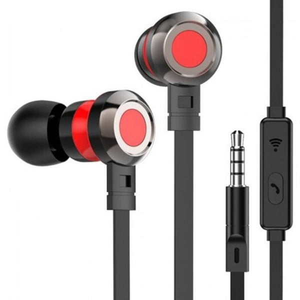 Wired Earphones P5 Mobile Phone Earphones Universal Stereo Subwoofer Line Control With Wheat In Headphones Black