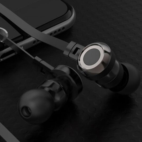 Wired Earphones P5 Mobile Phone Earphones Universal Stereo Subwoofer Line Control With Wheat In Headphones Black