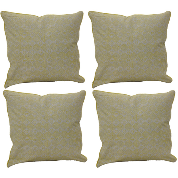 Cushion Covers En Pack Of 4 Azuk Mustard Yellow & Grey 50Cm X