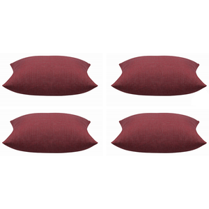 Cushion Covers Pack Of 4 Elements Deep Red Solid Base Colour Square