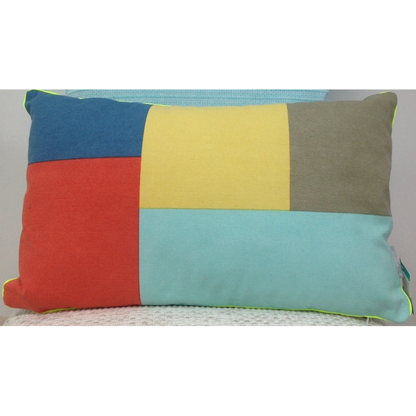 Cushion Covers Pack Of 4 Geo Beige Block Design Rectangle Cushion Cover 30Cm X 50Cm