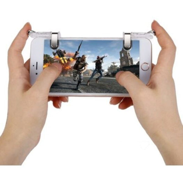 Pair Of Mobile Game Fire Button Aim Trigger Gaming Controller Transparent