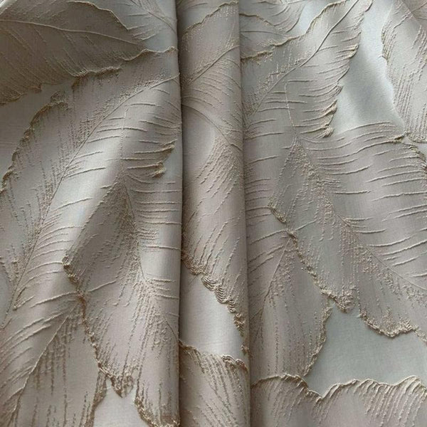 Curtains & Drapes Curtain Beige 500 Centimetre X 250 3D Leaves Luxury Blackout