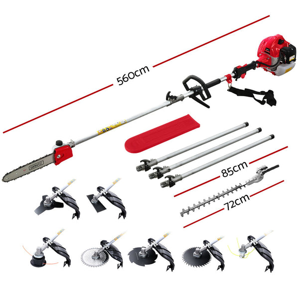 String Trimmers Giantz Pole Chainsaw 62Cc Petrol Brush Cutter Whipper Hedge Trimmer 9 In 1