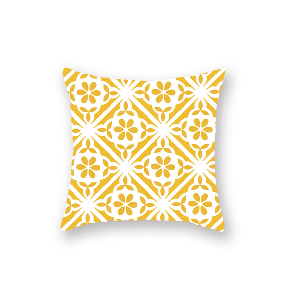 Cushions & Decorative Pillows 4Pcs Yellow Geometric Pattern Pillowcase Sofa Cushion 45X45cm