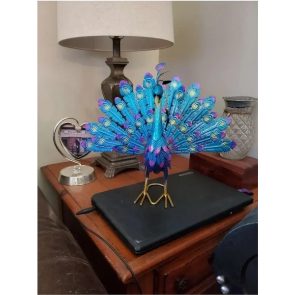 Sculptures & Figurines Peacock Statue Sculpture Handmade Crafts Ornament Animal Figurine Garden Decor