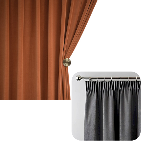 Curtains & Drapes 100Cm Orange High Quality Modern Velvet Blackout Curtains For Living Room Bedroom Dining