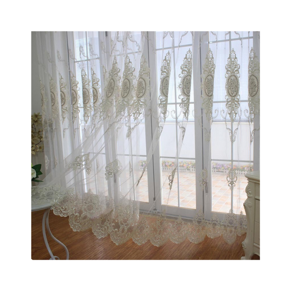 Curtains & Drapes 100Cm White Flower Sheer Curtain For Living Room Bedroom Home Decor Curtains