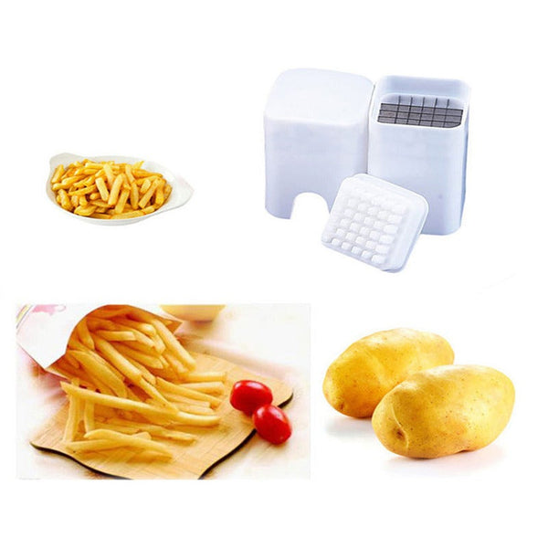 Peelers & Slicers Perfect Fries One Step Natural French Fry Cutter Vegetable Fruit Durable Potato Food Slicer Dicer Chopper Stainless Steel White