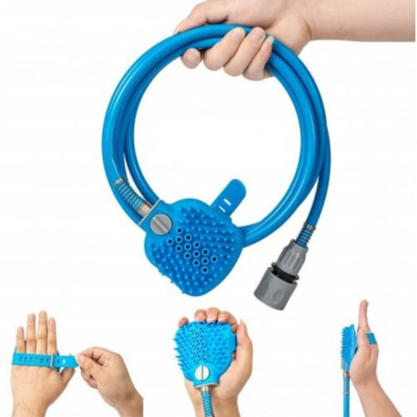 Pet Bathing Comfortable Massager Shower Tool Cleaning Blue