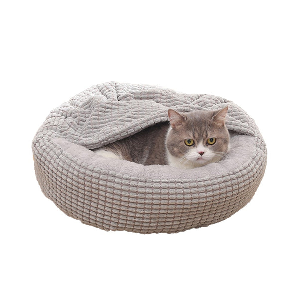 Pet Beds Pet Bed Attached Blanket Hooded Calming Cushioned Cave Small Breed