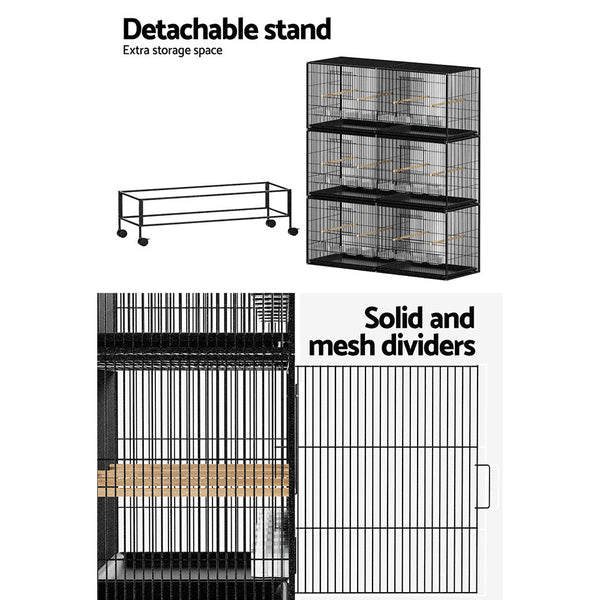 Bird Cages I.Pet Ipet Bird Cage Large Aviary Cages Galvanised Parrot Stand Alone Wheels 175Cm