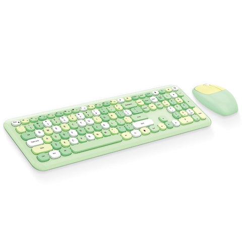 Keyboards & Keypads Bluetooth Keyboard And Mouse Combo Set Retro Design Portable Wireless Green