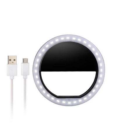 Selfie Lights Phone Led Selfie Ring Rechargeable Mobile Light Black