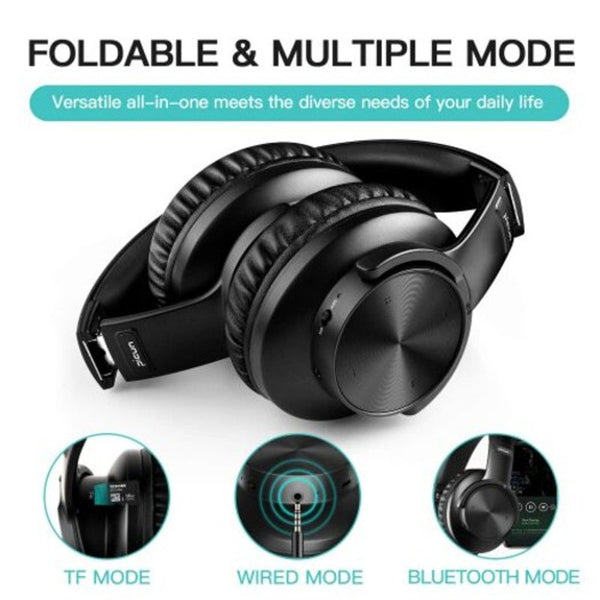 B8 Bluetooth V5.0 Headphones 40H Playtime Touch Control Wireless With Mic For Phone Black