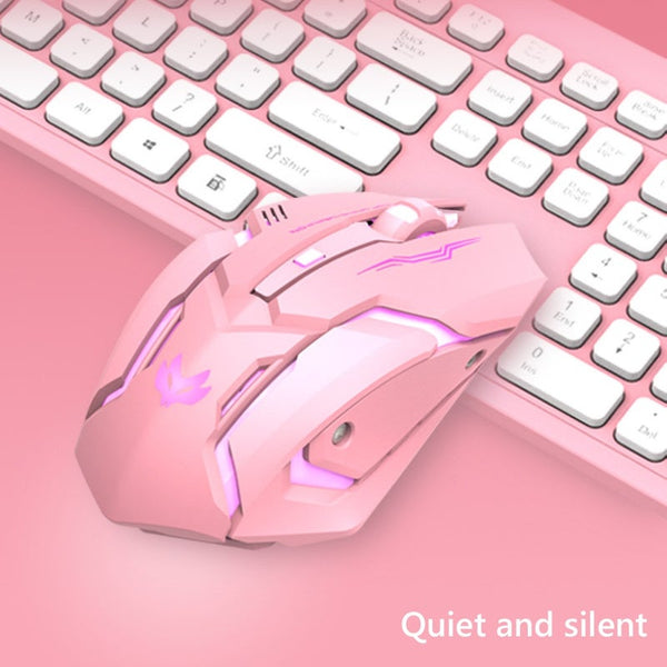 Mice, Trackballs & Touchpads Pink Black T1 Ergonomic 2.4G Rechargeable Mouse For Pc Computer Silent Backlit Usb Optical Wireless Gaming