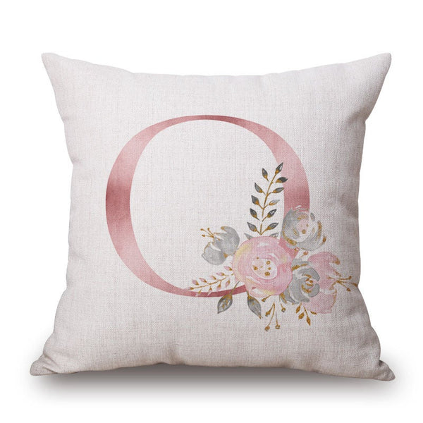 Cushions & Decorative Pillows Pink Letter Flowers Pretty Cushion Cover