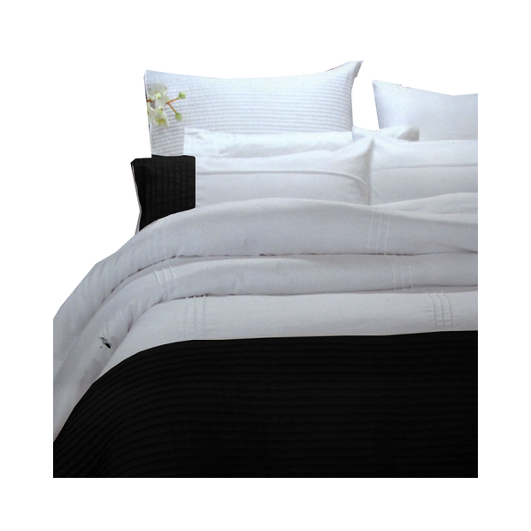 Quilt Covers Pintuck Black Quilt Cover Set Single