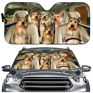 Sun Visors Pitbull Dog Family Car Sunshade Funny Gift For Him Dad Vehicle Accessories