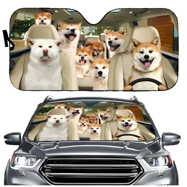 Sun Visors Pitbull Dog Family Car Sunshade Funny Gift For Him Dad Vehicle Accessories