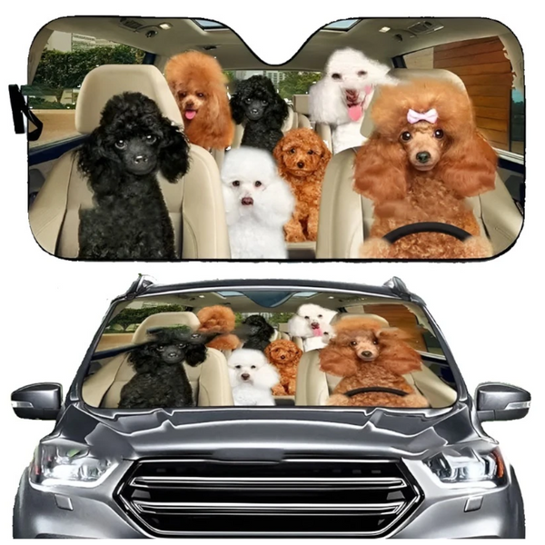 Sun Visors Pitbull Dog Family Car Sunshade Funny Gift For Him Dad Vehicle Accessories