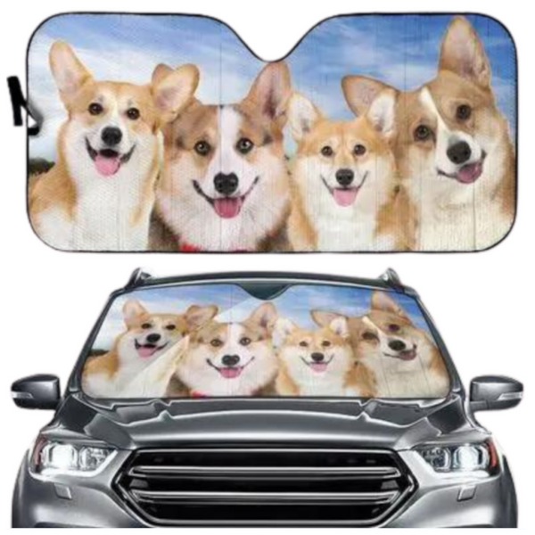 Sun Visors Pitbull Dog Family Car Sunshade Funny Gift For Him Dad Vehicle Accessories