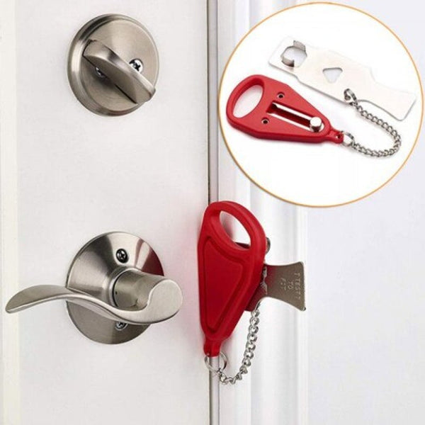 Door Locks & Lock Mechanisms Red Portable Hotel Door Lock Self Defense Stop Travel Locks