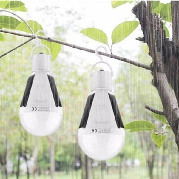 Portable Led Bulb Shape Solar Power Emergency Light For Outdoor White 7W