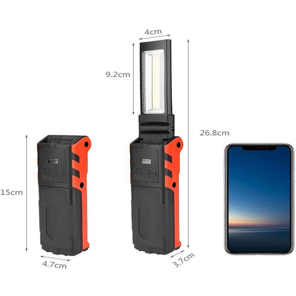 Torches & Work Lights Portable Led Work Lightrechargeable Lights Cob Flashlight Inspection Lamp With Power Display Stepless Dimmablemagnetic Base 270