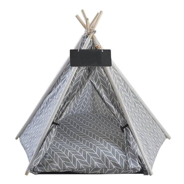 Pet Beds Portable Linen Dog Teepee Bed