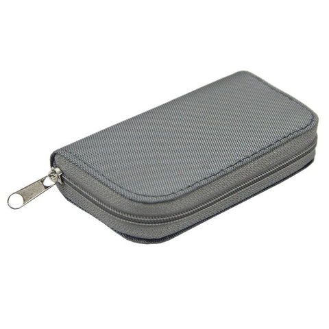 Portable Memory Cards Storage Bag Pouch Holder Zippered Carrying Case Wallet Organizer For Cf Sd Sdhc Ms Ds Grey