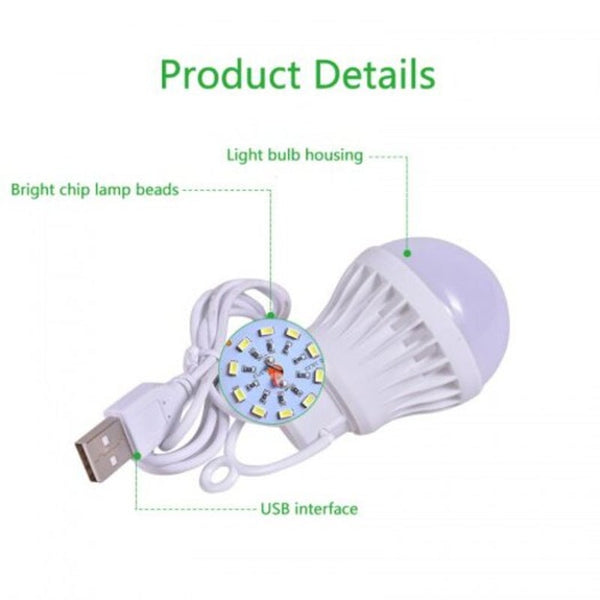 Light Bulbs Portable Usb Led Energy Saving Lamp Emergency Light Ball Bulbs For Outdoor 3W