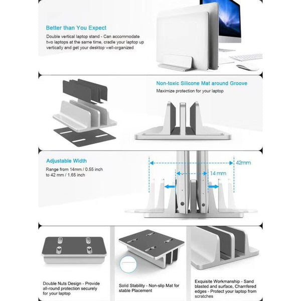 Stands, Holders & Car Mounts Portable Vertical Laptop Bracket Adjustable Tablet Book Notebook Support Holder For Household Computer Safety Parts