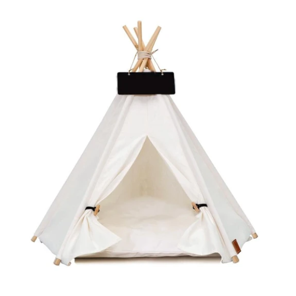 Pet Beds Portable Linen Dog Teepee Bed