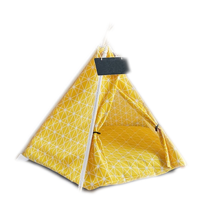 Pet Beds Portable Linen Dog Teepee Bed