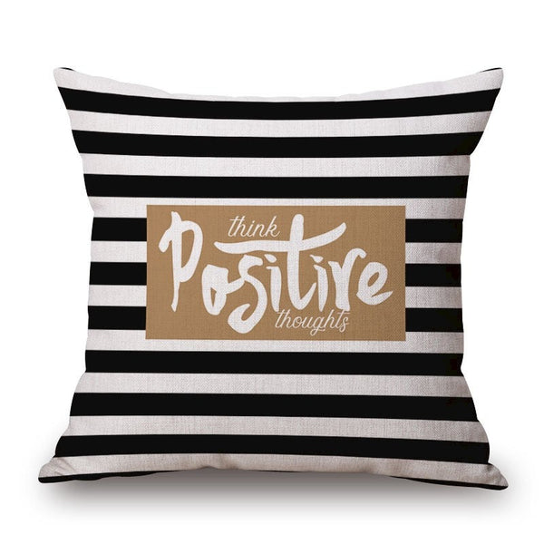 Cushions & Decorative Pillows Positire On Cotton Linen Pillow Cover