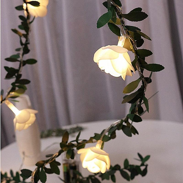 String Lights 10 / 20 40Leds Rose Flower Fairy Battery Powered