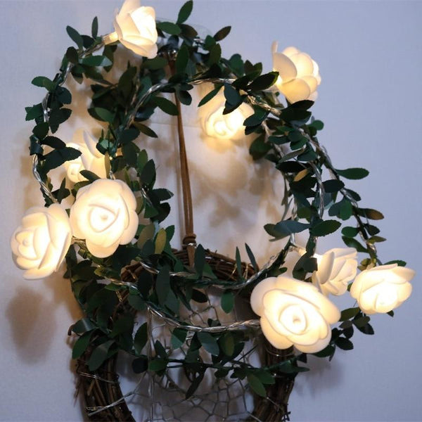 String Lights 10 / 20 40Leds Rose Flower Fairy Battery Powered