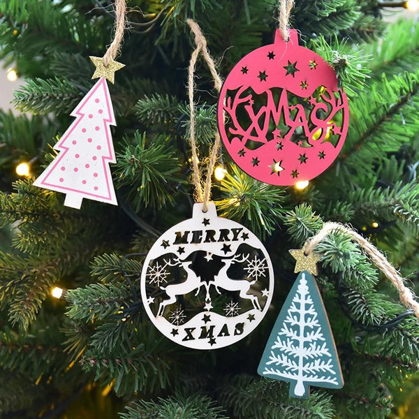 Seasonal Decorations Nordic Wooden Christmas Ornaments Pendant Tree Decorations