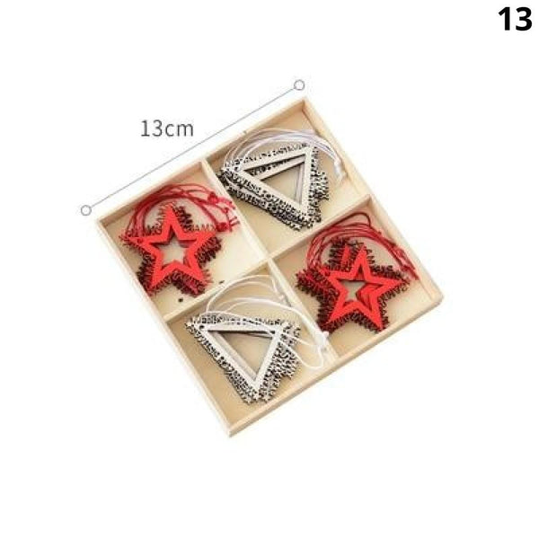 Seasonal Decorations Nordic Wooden Christmas Ornaments Pendant Tree Decorations