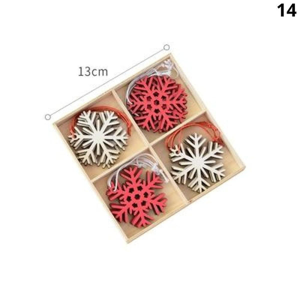 Seasonal Decorations Nordic Wooden Christmas Ornaments Pendant Tree Decorations