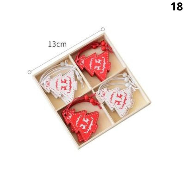 Seasonal Decorations Nordic Wooden Christmas Ornaments Pendant Tree Decorations