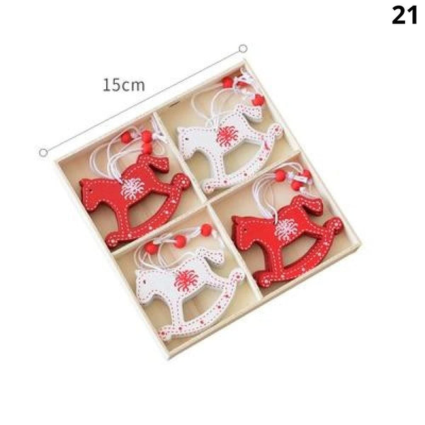 Seasonal Decorations Nordic Wooden Christmas Ornaments Pendant Tree Decorations