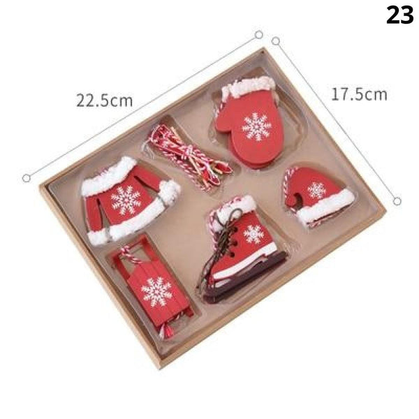 Seasonal Decorations Nordic Wooden Christmas Ornaments Pendant Tree Decorations