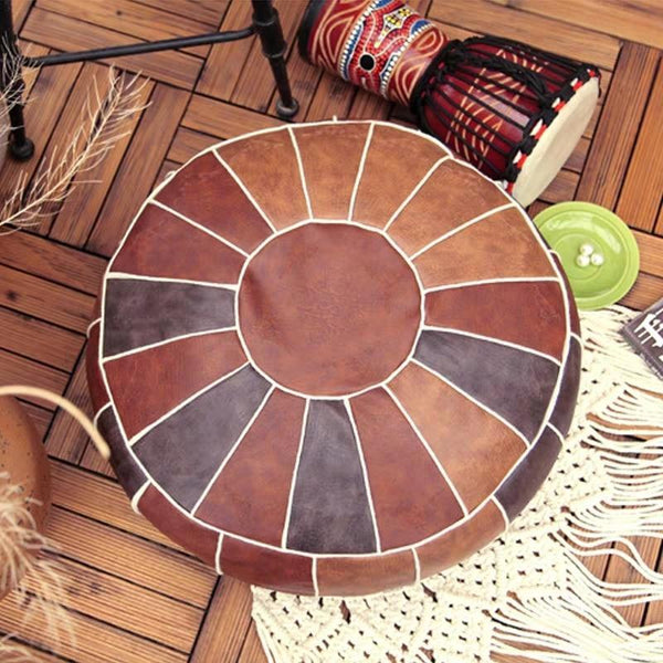 Moroccon Leather Pouf Cover
