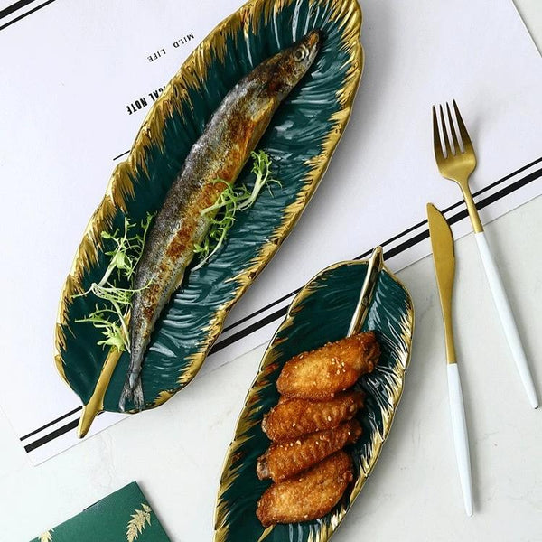 Ceramic Leaf Trays Nordic Serveware Home Decor